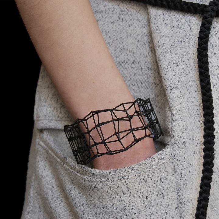 Nylon Bracelet SYNAPSES Black by Alberto Ghirardello 02