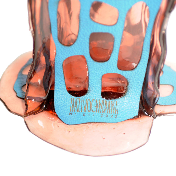 Leather and Resin Vase SAGARANA M by Fernando & Humberto Campana for NativoCampana 04