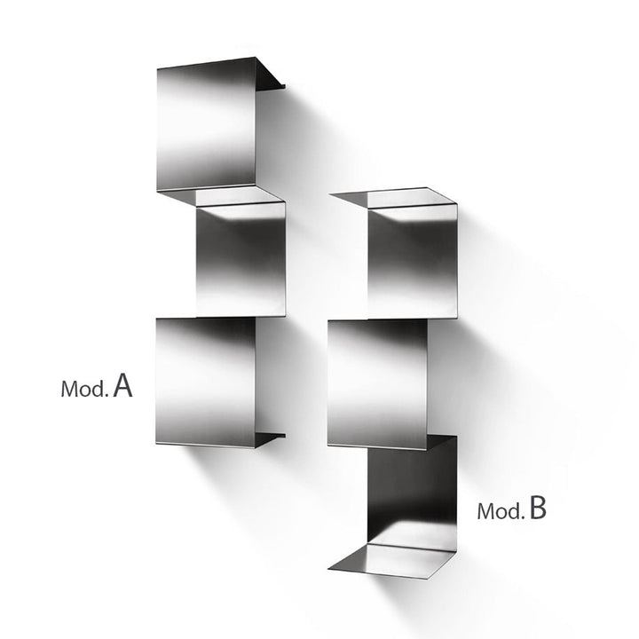 Steel Bookcase SEGMENTO INOX MINI A by C. Cangia and G. Mazzardi 03