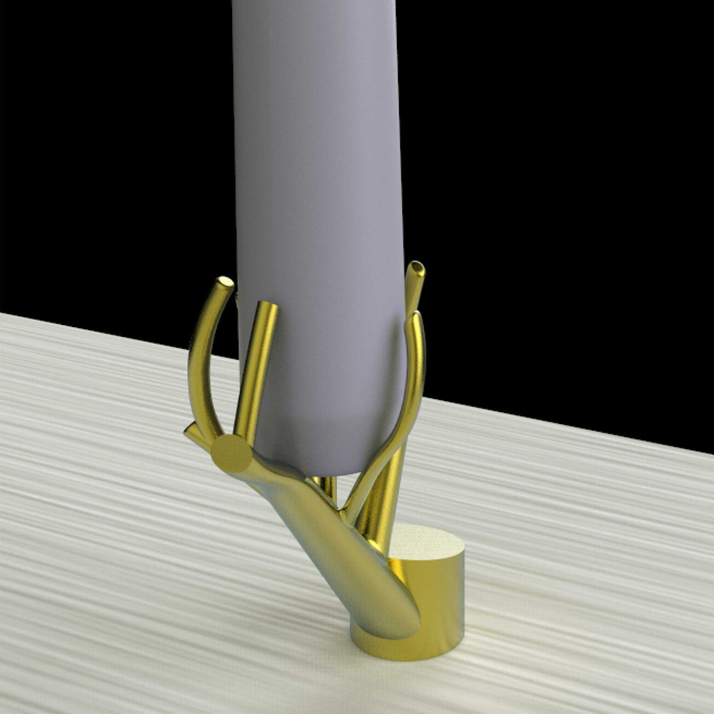 Gold-Plated Steel Candlestick Holder TREE FIRE by Denis Santachiara for Cyrcus Design 02