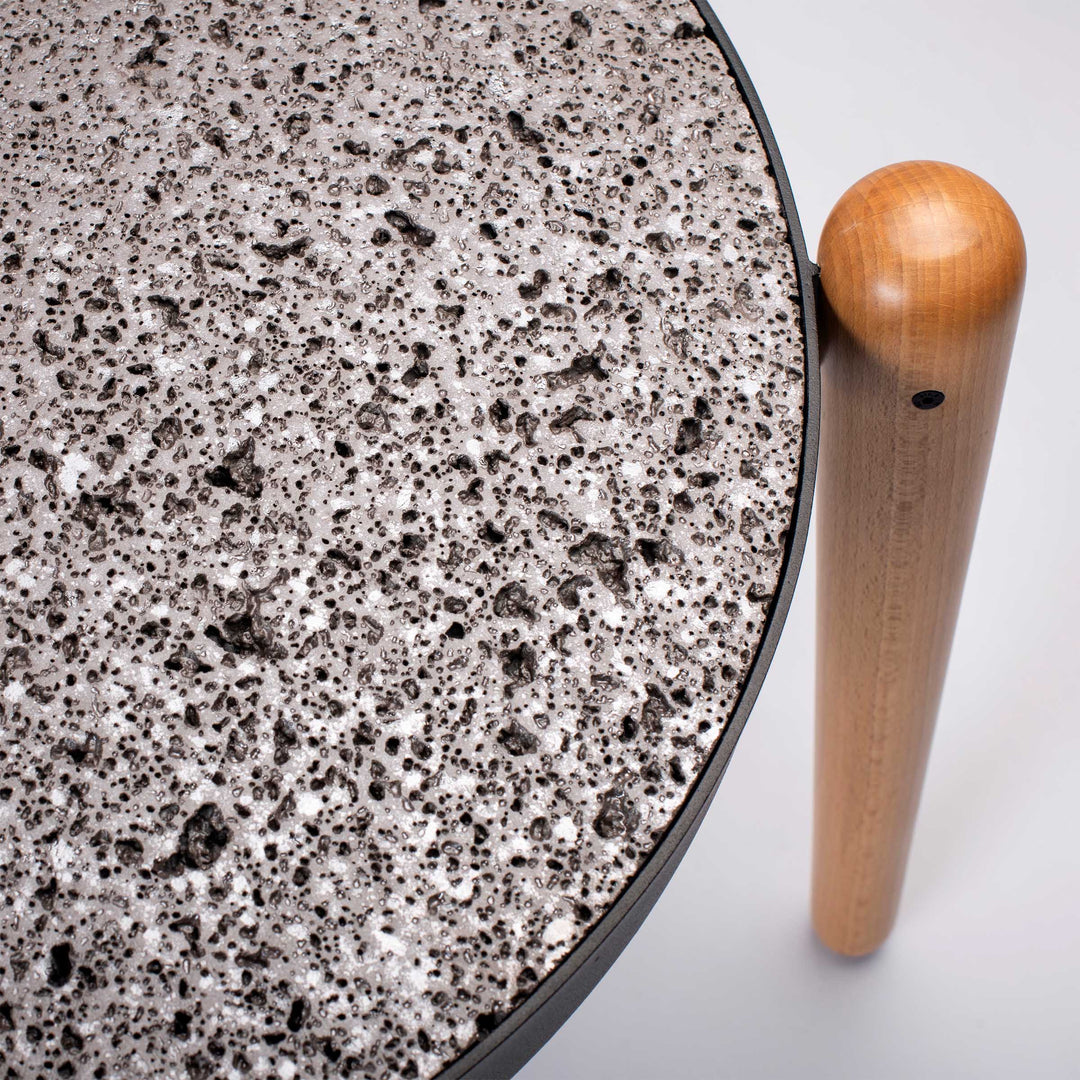 Marble, Steel and Wood Coffee Table TRIS by Luca Maci 02