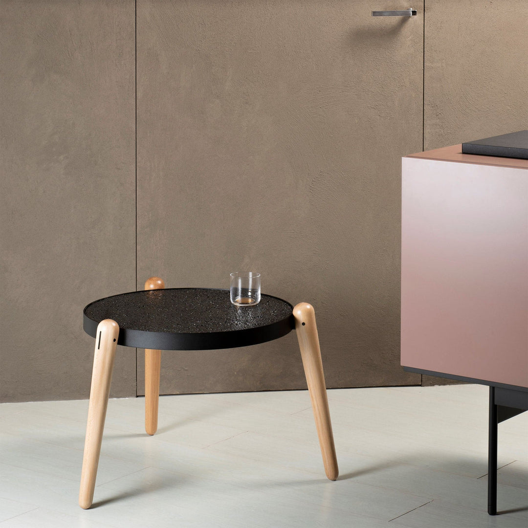 Marble, Steel and Wood Coffee Table TRIS by Luca Maci 011