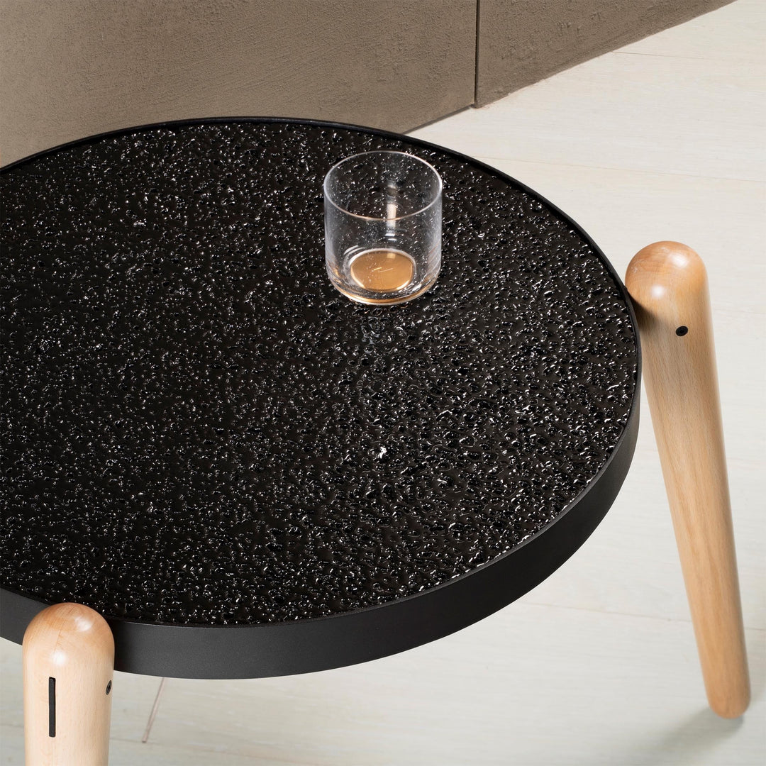 Marble, Steel and Wood Coffee Table TRIS by Luca Maci 012