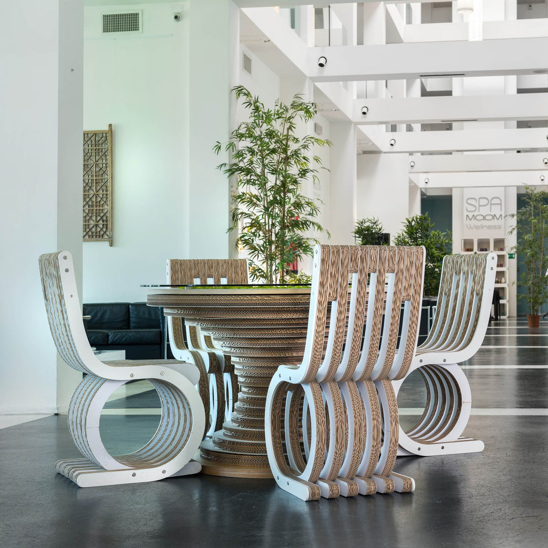 Cardboard Chair TWIST White 010