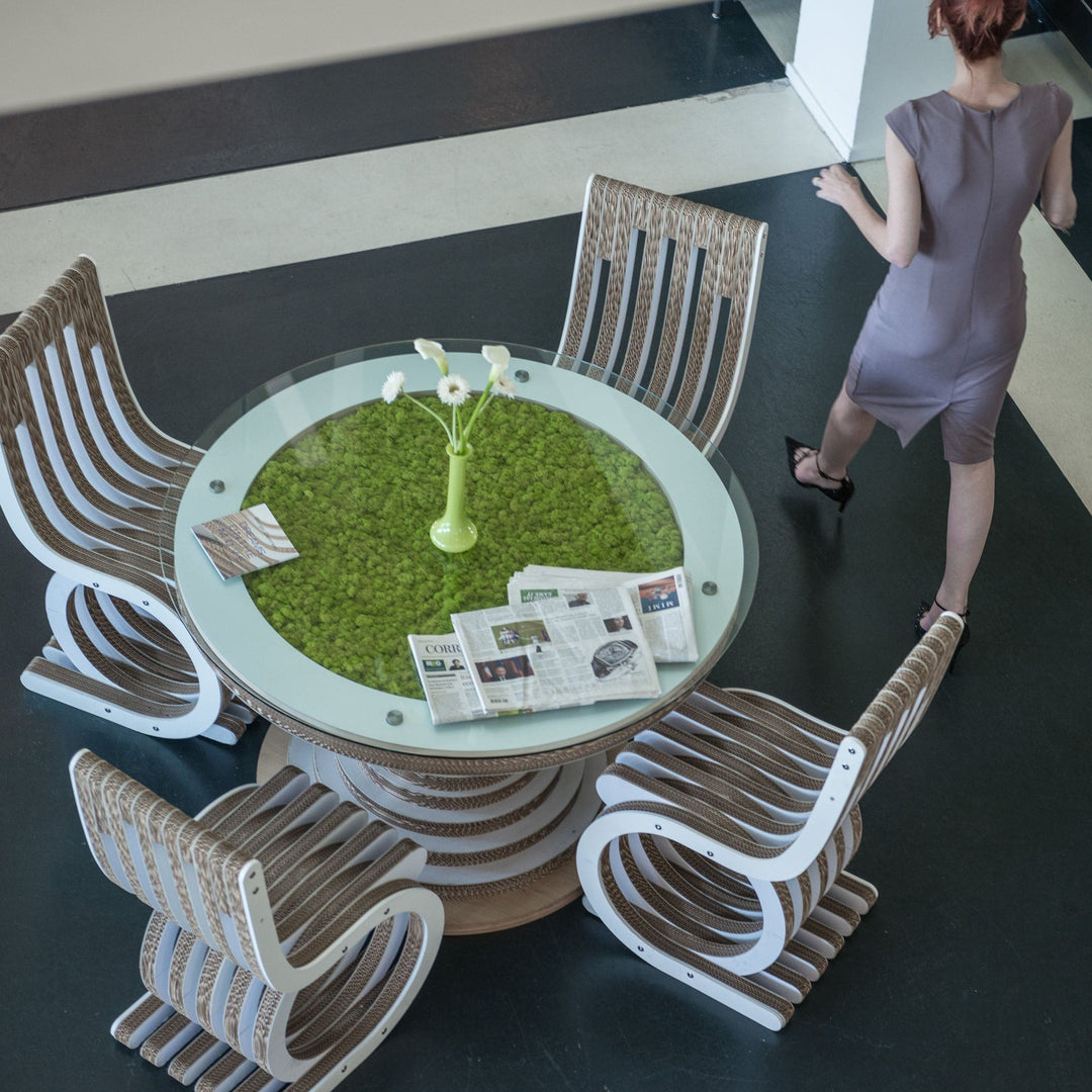 Cardboard Chair TWIST White 011
