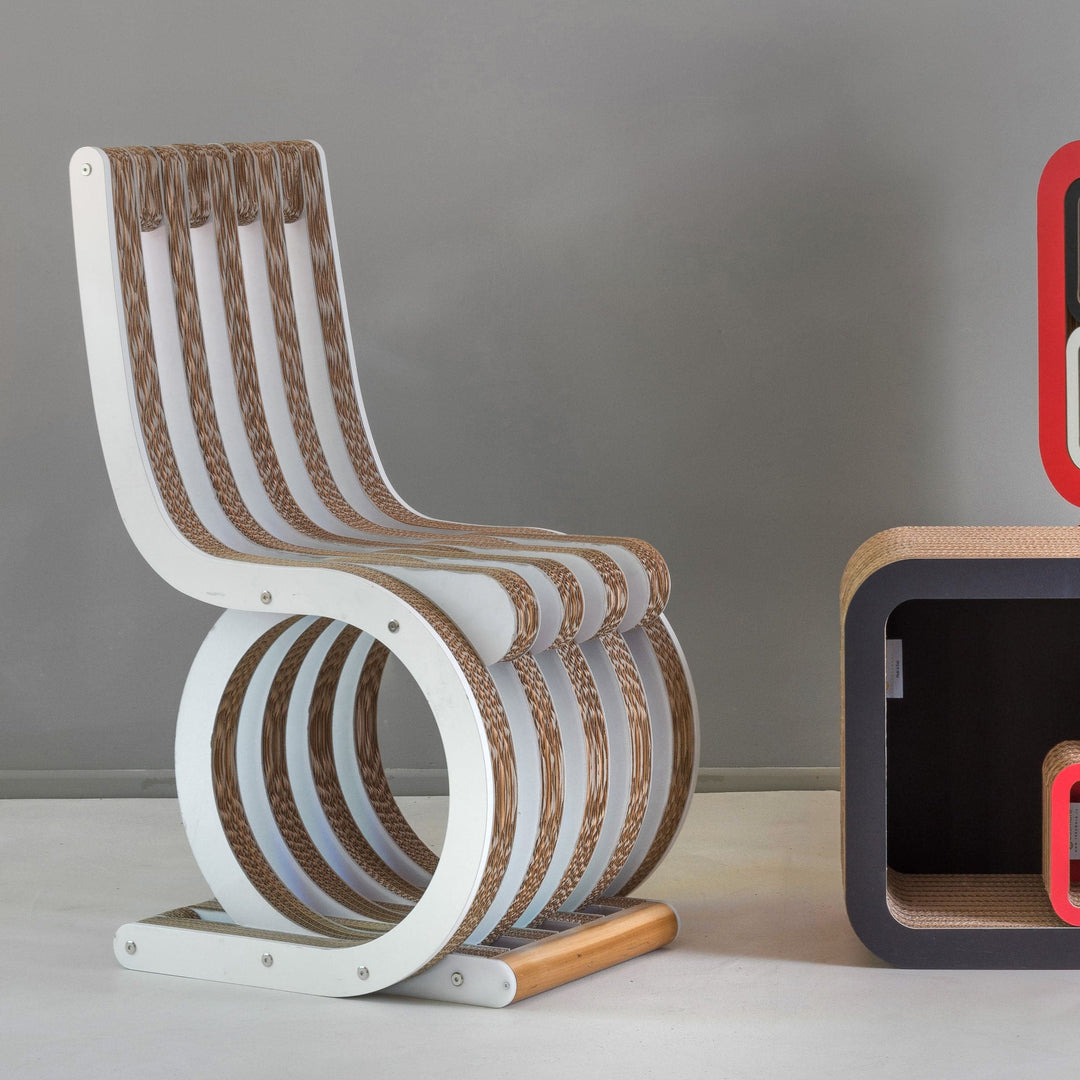 Cardboard Chair TWIST White 08
