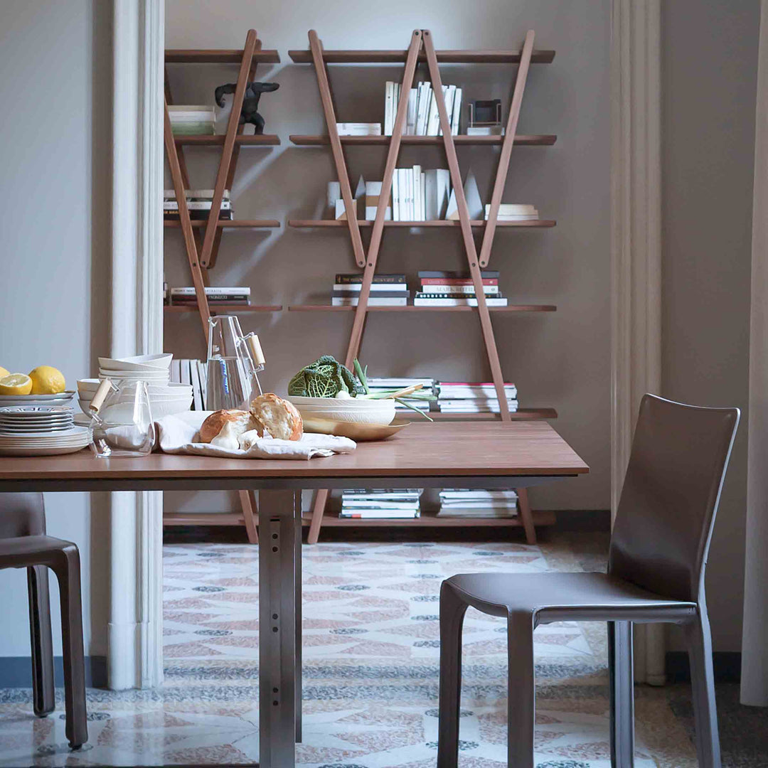 Folding Wood Bookshelf NUVOLA ROSSA, designed by Vico Magistretti for Cassina 05