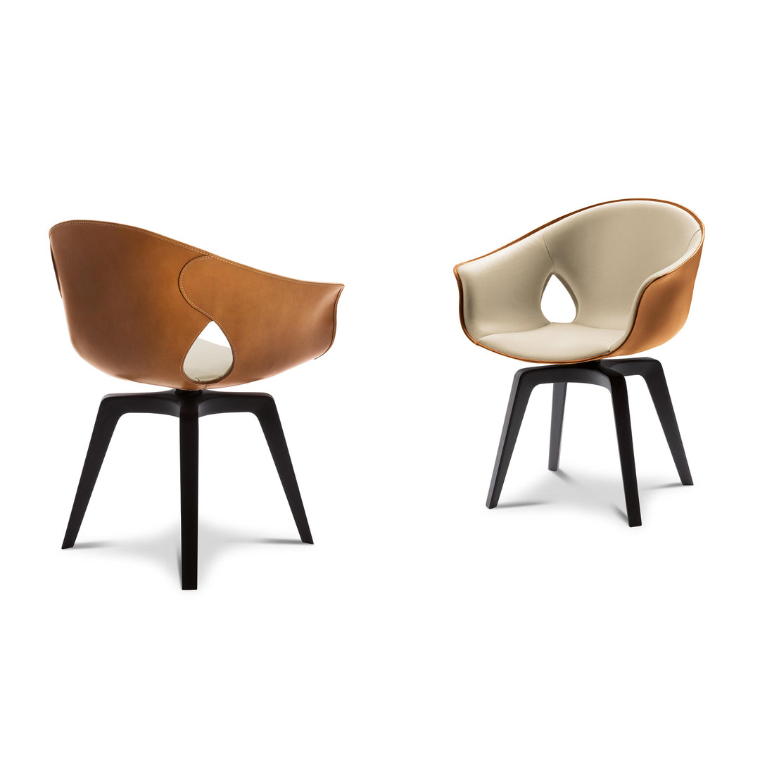 Leather Swivel Chair GINGER by Roberto Lazzeroni for Poltrona Frau 08