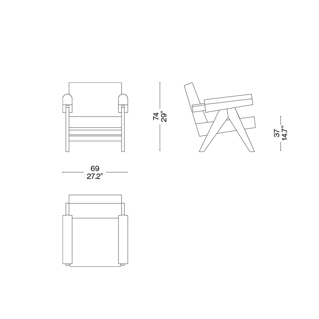 Wood and Leather Armchair CAPITOL COMPLEX Hommage à Pierre Jeanneret, designed by Cassina 05