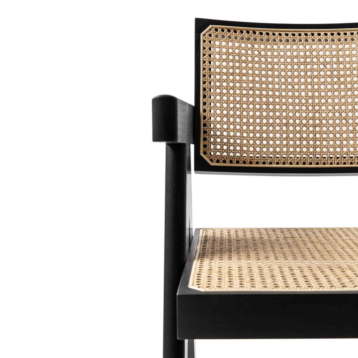 Wood and Vienna Straw Chair CAPITOL COMPLEX OFFICE CHAIR Hommage à Pierre Jeanneret, designed by Cassina 05