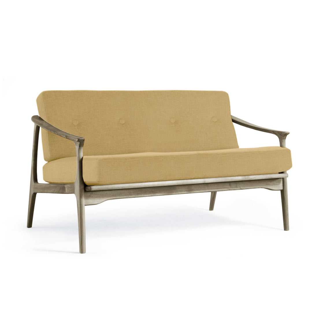Grey Walnut Wood Two-Seater Sofa QUIETE 010