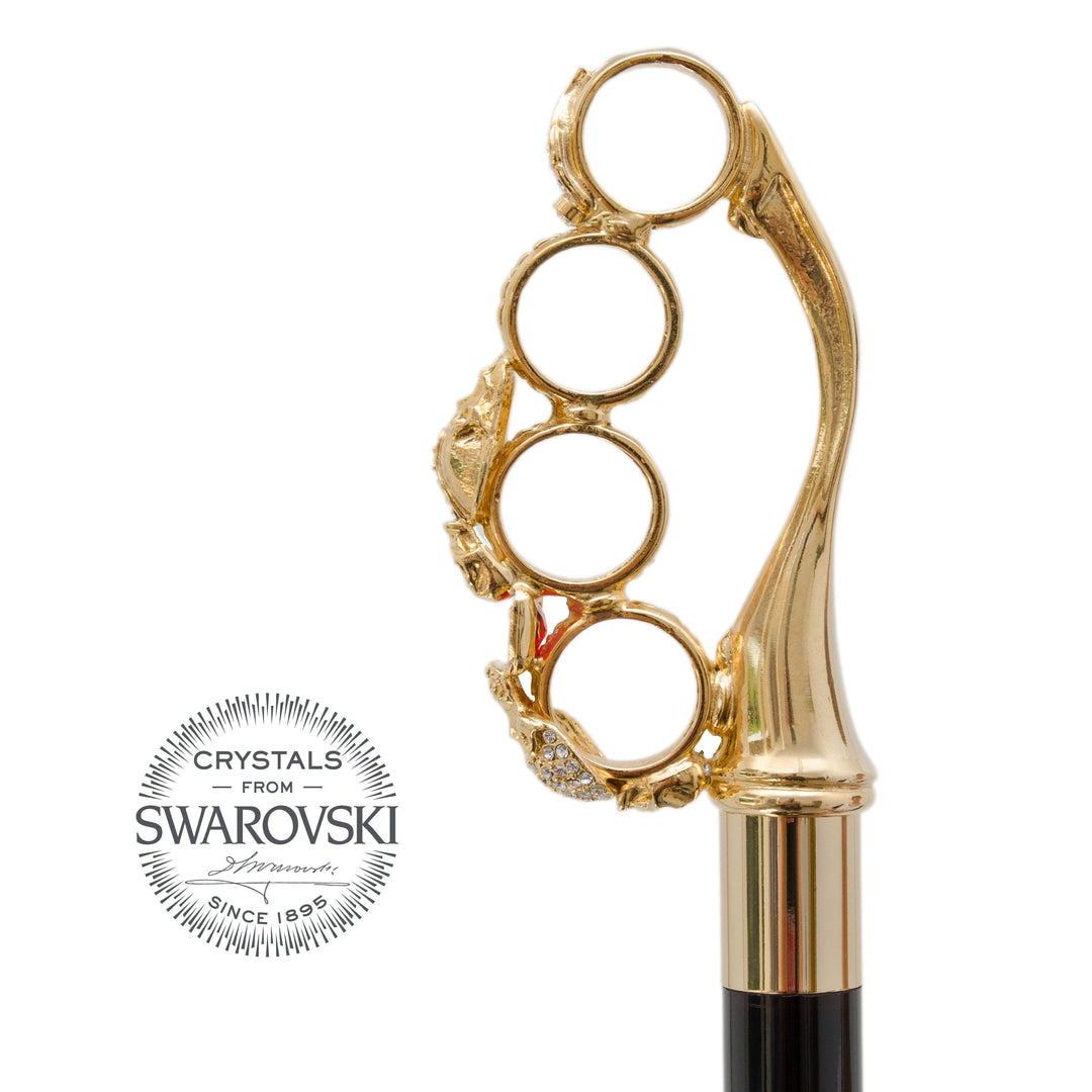Cane BRASS KNUCKLES with SWAROVSKI® Crystals 04