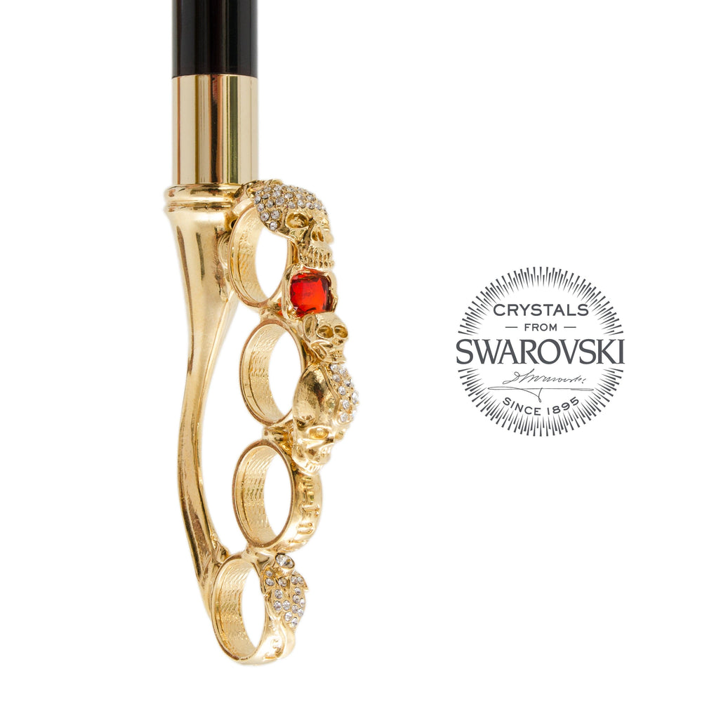 Cane BRASS KNUCKLES with SWAROVSKI® Crystals 02