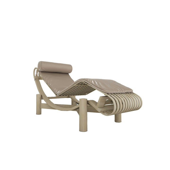 Wood Chaise Lounge TOKYO CHAISE LOUNGE, designed by Charlotte Perriand for Cassina 4