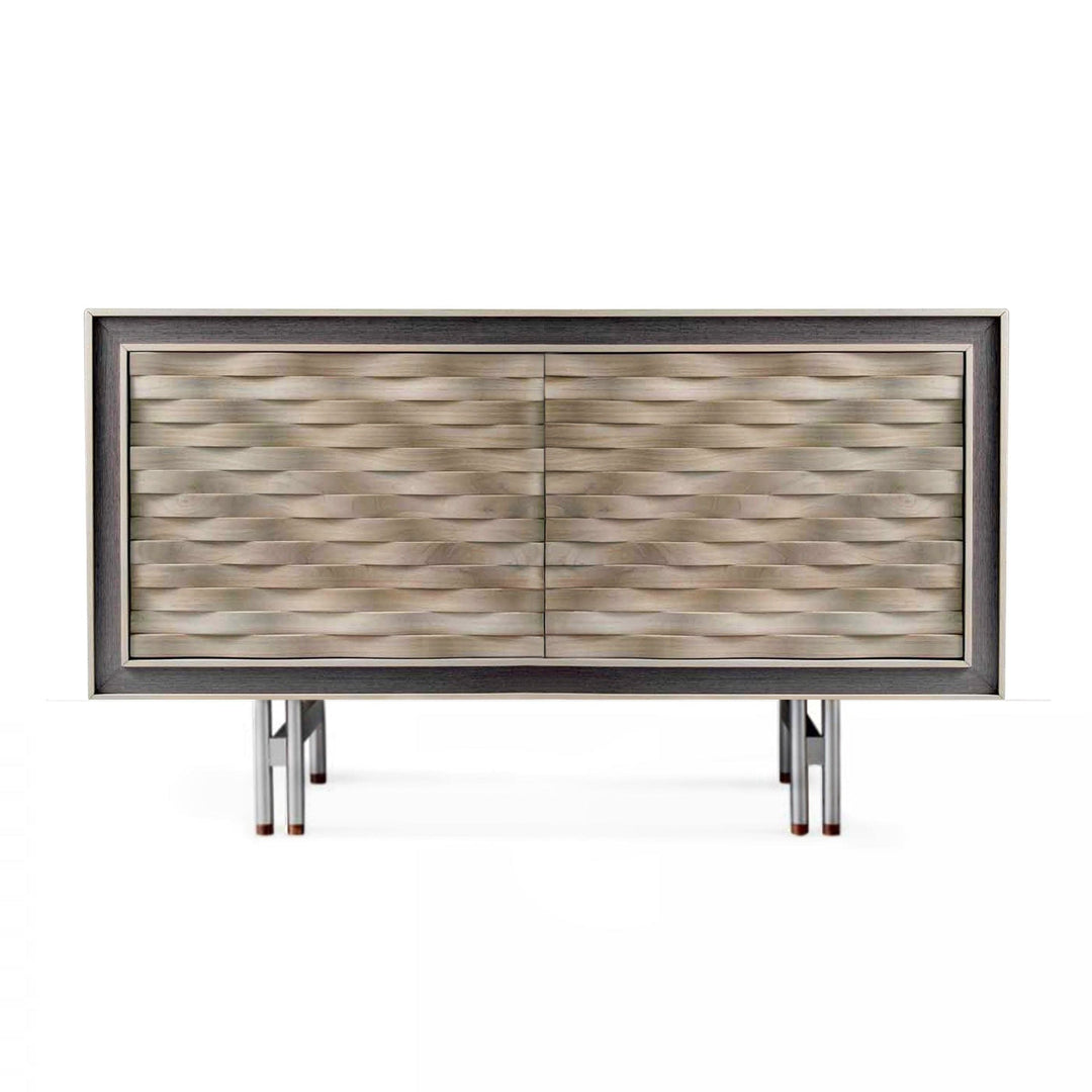 Grey Walnut Wood Sideboard QUADRA Armonia Doors 01