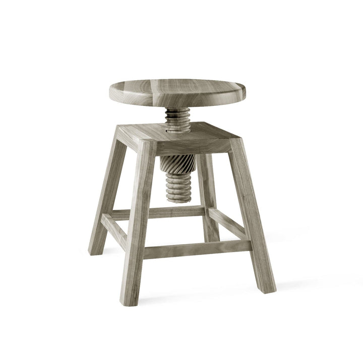 Walnut Wood Stool INVITO Short 06