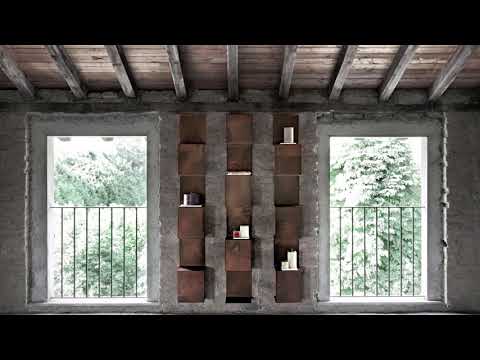 Corten Steel Bookcase SEGMENTO CORTEN MINI by C. Cangia and G. Mazzardi 9