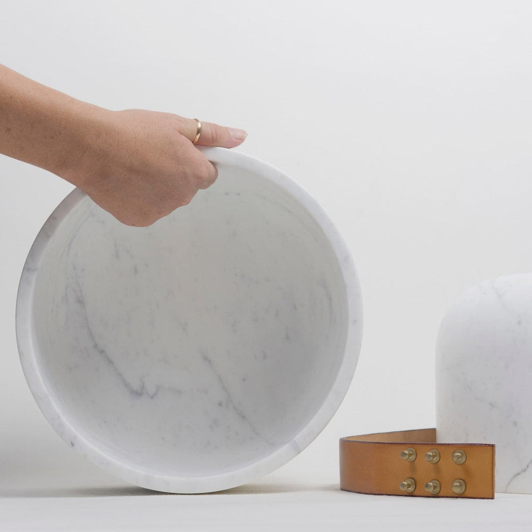 Carrara Marble Container ISTANTI INCLUSI Round 011