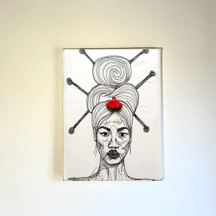 Embroidered Portrait LOU by Loredana Giulioli 04