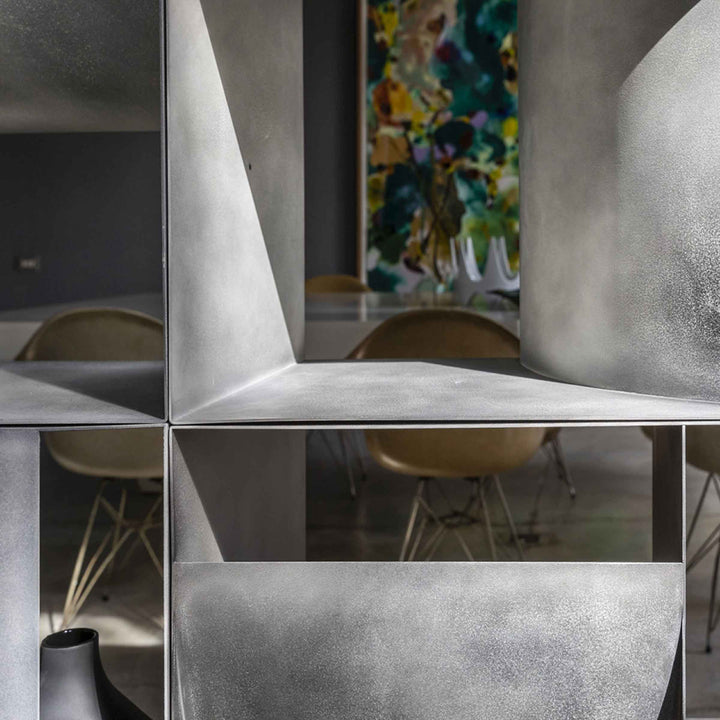 Double Sided Metal Floor Standing Bookcase JUDD BASE by Alessandro Di Prisco for Mogg 010