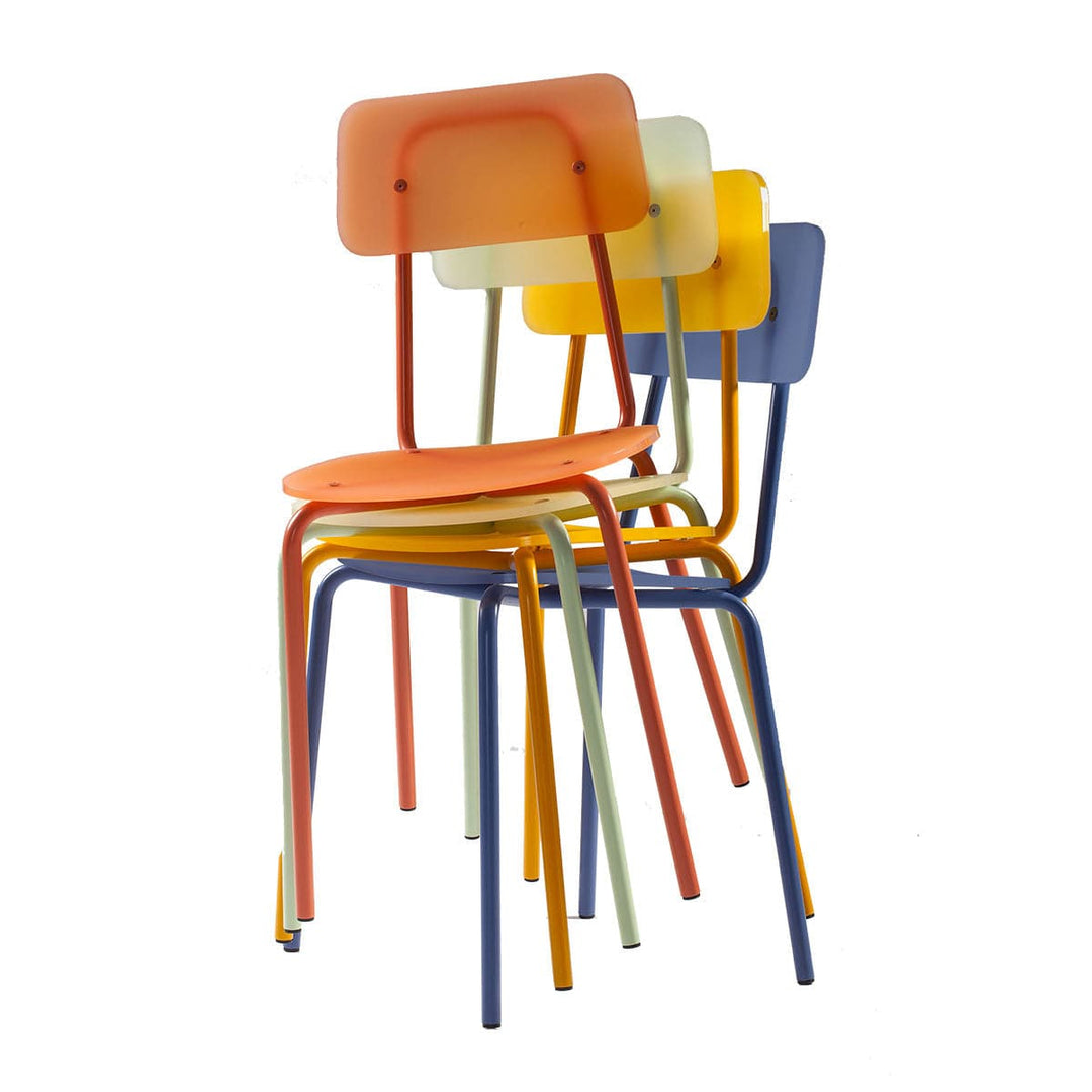 Metal White Stackable Chair MOODERN 02