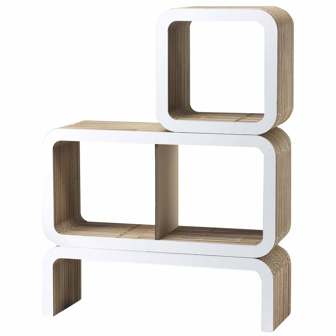 Modular Cardboard Bookshelf MORETTO 90 Open Back 06