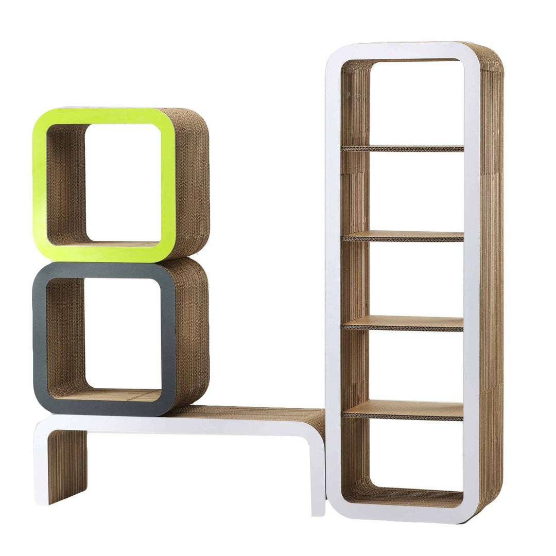Modular Cardboard Bookshelf MORETTO 135 Open Back 08