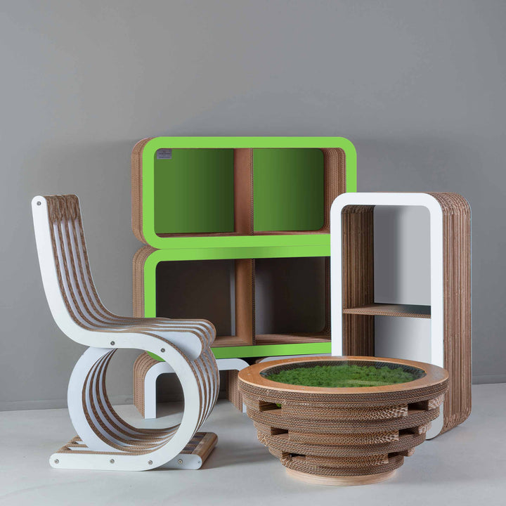 Modular Cardboard Shelf MORETTO Set of Two 45 Open Back by Lessmore 014