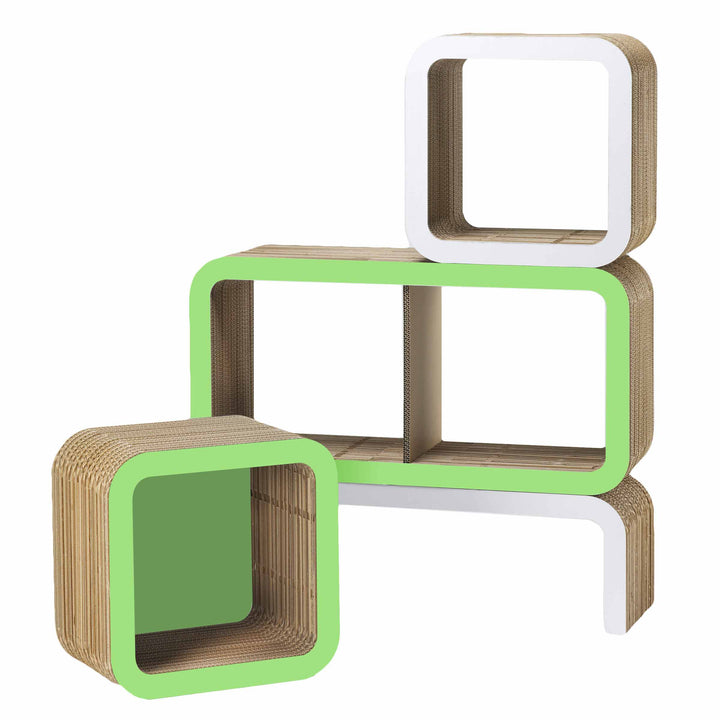 Modular Cardboard Bookshelf MORETTO 90 Open Back 012