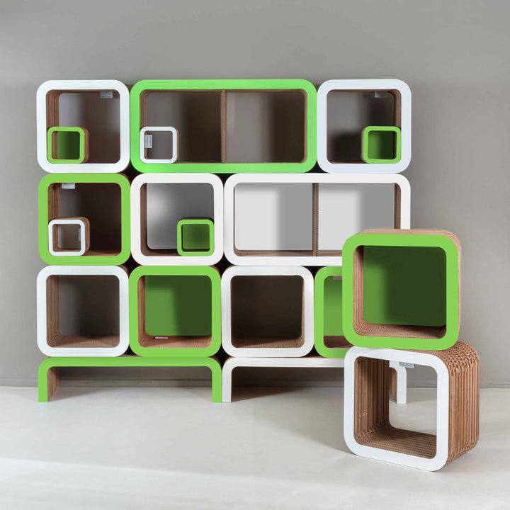 Modular Cardboard Shelf MORETTO 45 Set of Two Closed Back by Lessmore 014