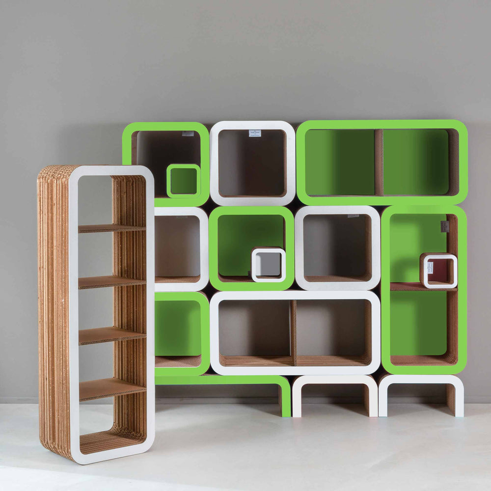 Modular Cardboard Bookshelf MORETTO 135 Open Back 02