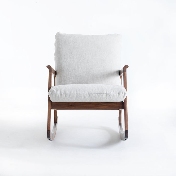 Walnut Wood Rocking Armchair MOMENTO 014