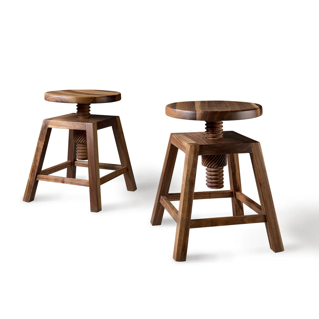 Walnut Wood Stool INVITO Short 04