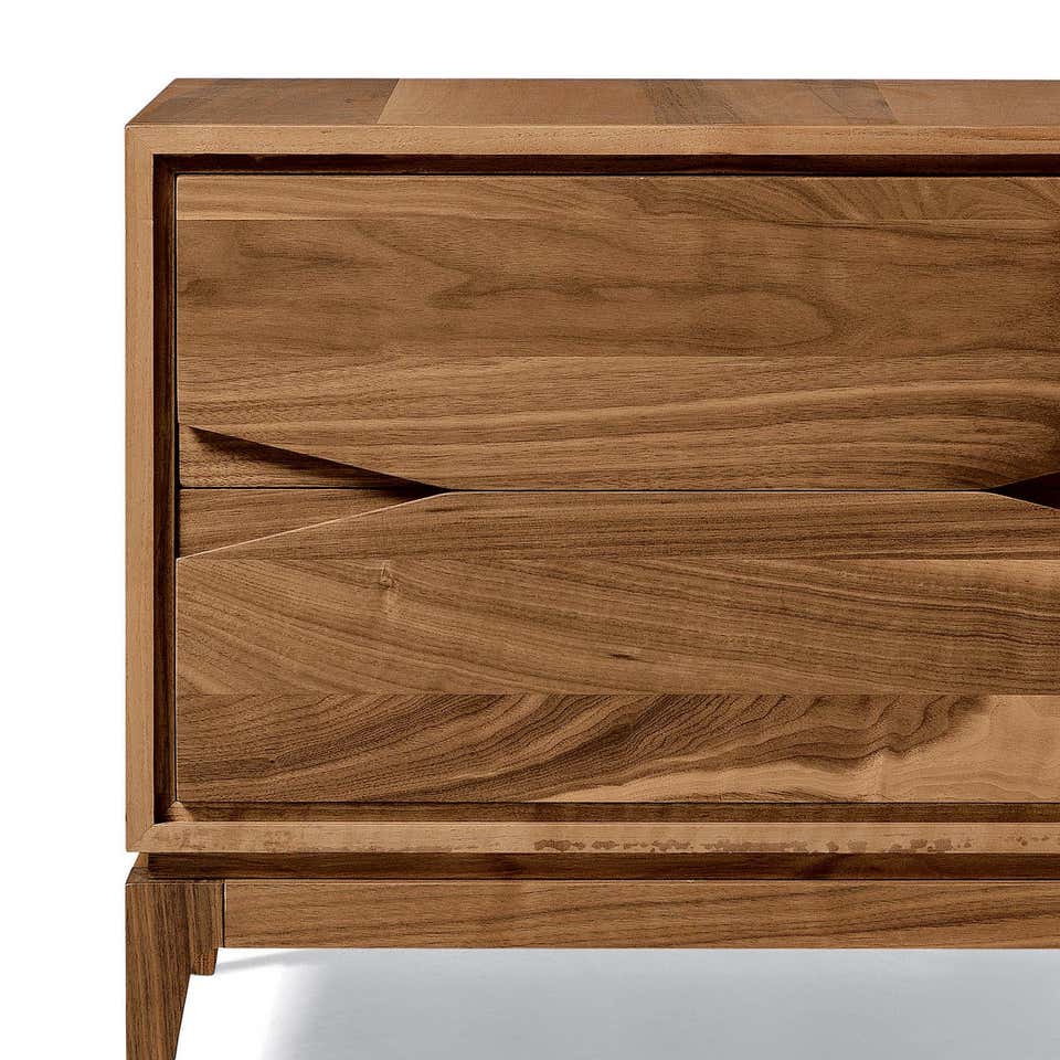 Walnut Wood Bedside Table BASE 04