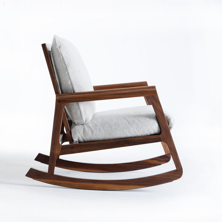 Walnut Wood Rocking Armchair MOMENTO 012