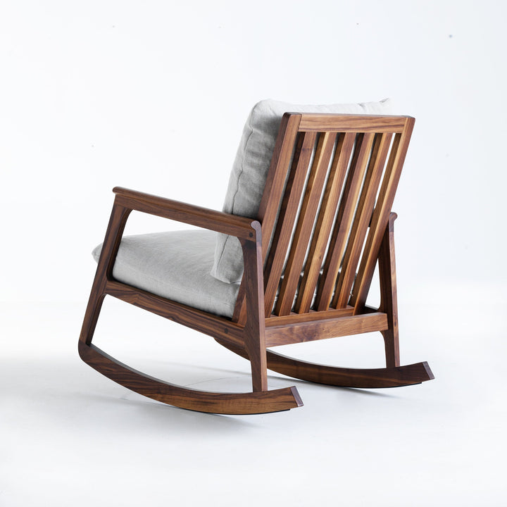 Walnut Wood Rocking Armchair MOMENTO 017