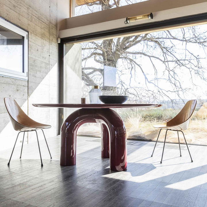Wood Round Dining Table ELEPHANTE by Marcantonio for Mogg 016