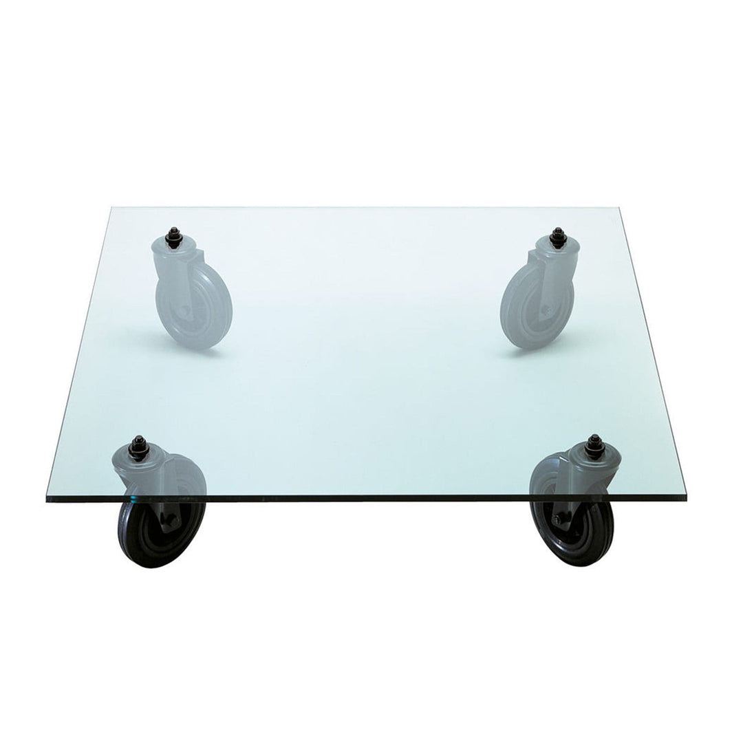 Glass Coffee Table TAVOLO CON RUOTE by Gae Aulenti for FontanaArte 07