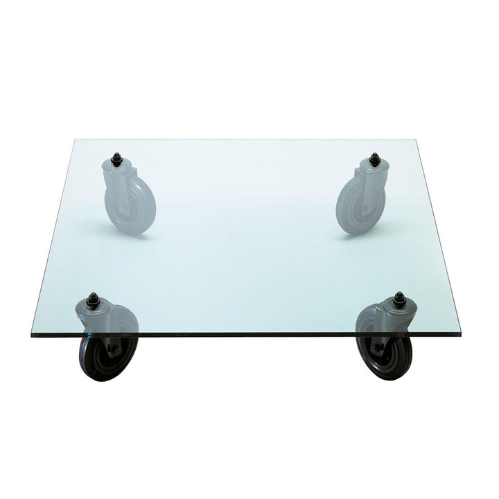 Glass Coffee Table TAVOLO CON RUOTE by Gae Aulenti for FontanaArte 07