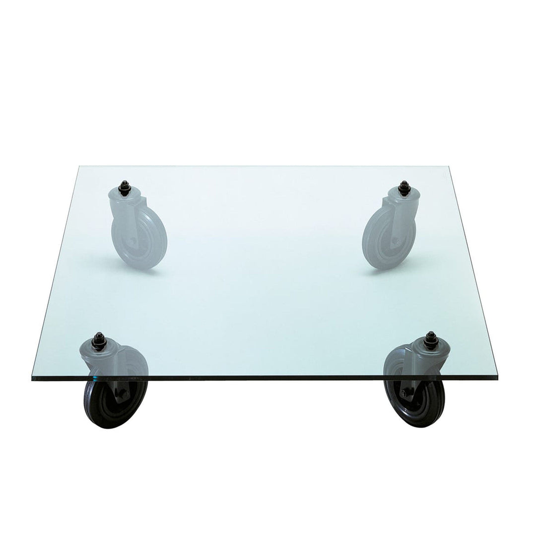 Glass Coffee Table TAVOLO CON RUOTE by Gae Aulenti for FontanaArte 09
