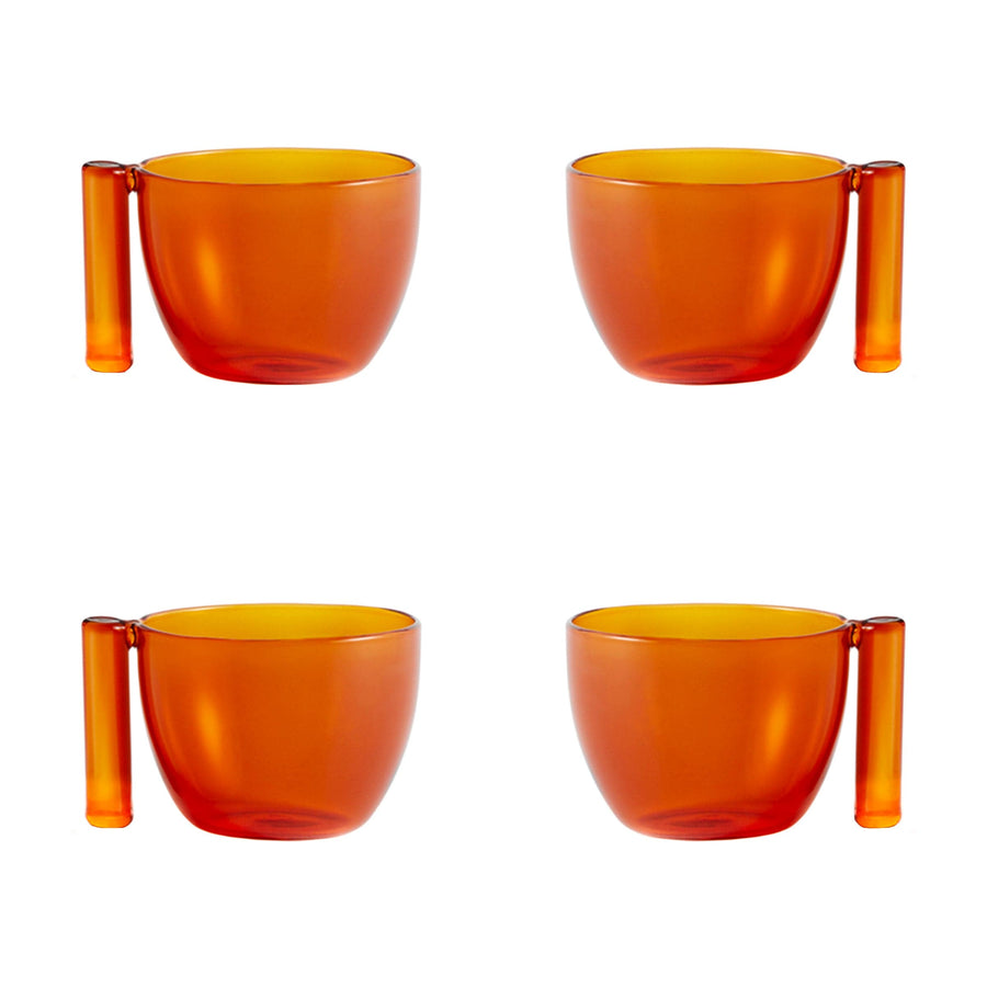 Blown Glass Cups THE WARM Orange Set of Four by Neri & Hu for Paola C 01